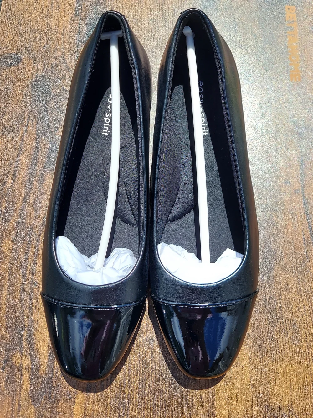Easy Spirit Gracey Black Patent Wedge Pumps Womens Size 6 Wide NWT Travel Office